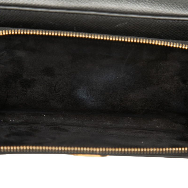 Dior Caro Double Pouch CD Logo Shoulder Bag 2-Way Black Leather — view 7