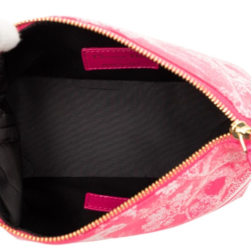 Dior Iviera Nomad Pouch Toile de Jouy Handbag Pink Leather Technical — view 4