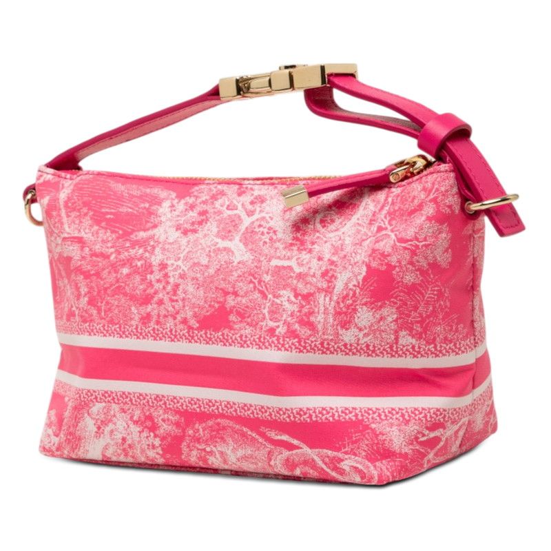 Dior Iviera Nomad Pouch Toile de Jouy Handbag Pink Leather Technical — view 2