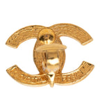 Chanel CC Logo Earrings Gold Plated Rhinestone — view 3