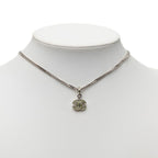 Chanel CC Logo Pendant Silver Green Metal Rhinestone — view 5