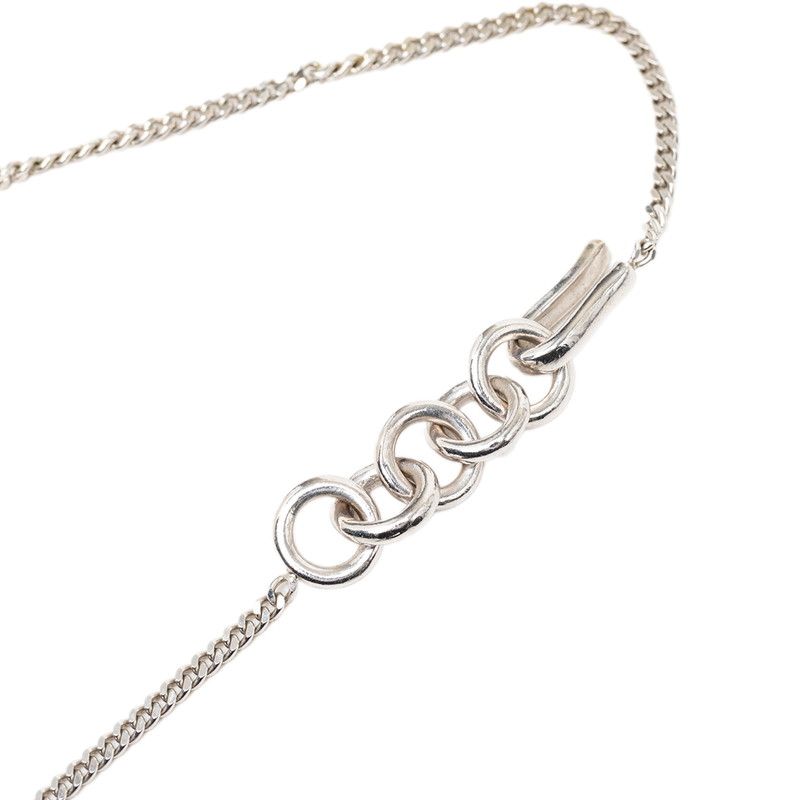 Chanel CC Logo Pendant Silver Green Metal Rhinestone — view 4
