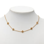 Louis Vuitton Monogram Flowerful Necklace Gold Plated