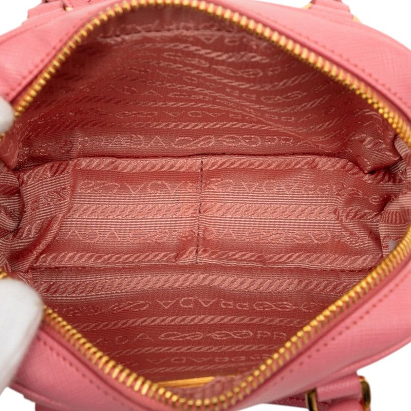 Prada Mini 2-Way Shoulder Bag Pink Saffiano Leather — view 4