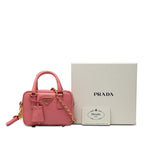 Prada Mini 2-Way Shoulder Bag Pink Saffiano Leather — view 6