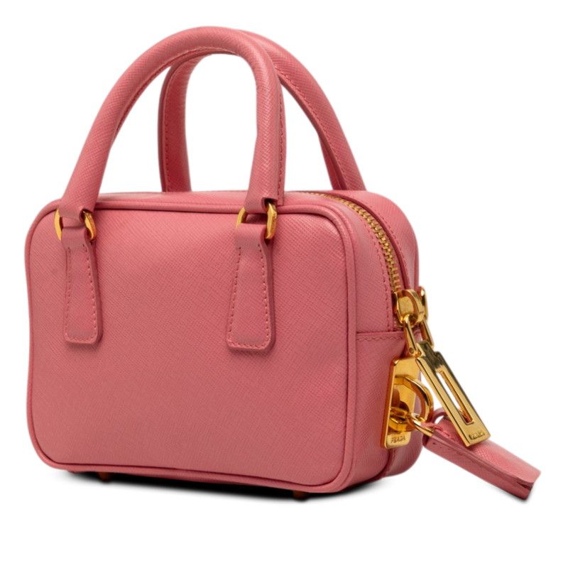 Prada Mini 2-Way Shoulder Bag Pink Saffiano Leather — view 2