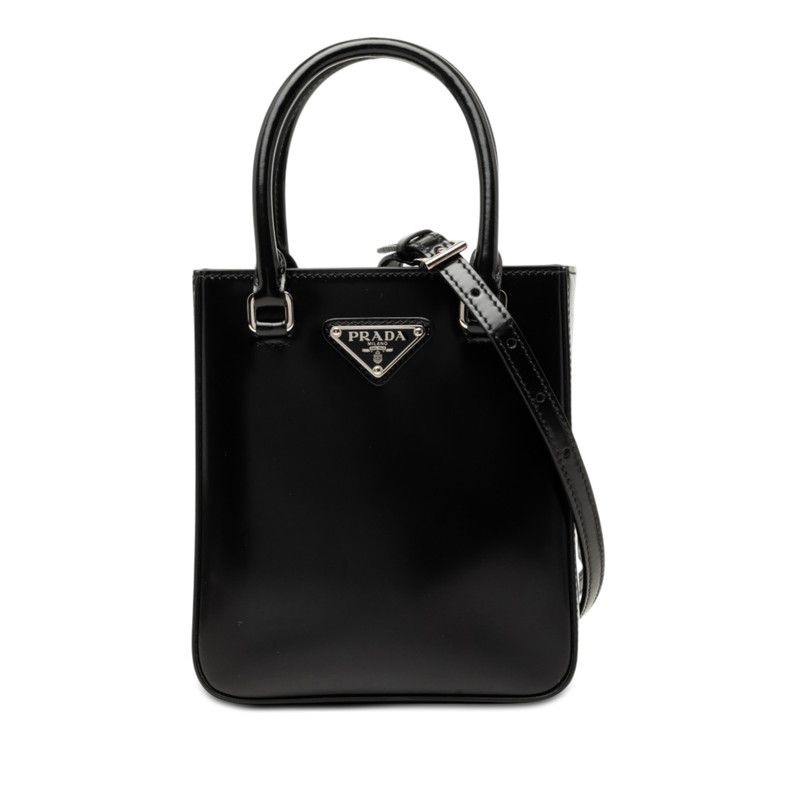 Prada 2-Way Shoulder Bag Black Leather