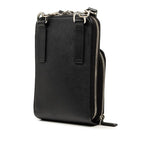 Prada Crossbody Shoulder Bag Phone Case Nero Black Saffiano Leather — view 2