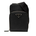 Prada Crossbody Shoulder Bag Phone Case Nero Black Saffiano Leather