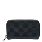 Louis Vuitton Damier Graphite Zippy Coin Purse Black Leather