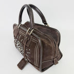 Loewe Amazona Studs Handbag Suede Brown Silver Vintage — view 9