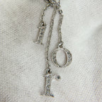 Dior Logo Letter Charm Earrings Plated Rhinestone Silver Clear Vintage — view 3