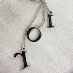 Dior Logo Letter Charm Earrings Plated Rhinestone Silver Clear Vintage — view 9
