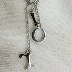 Dior Logo Letter Charm Earrings Plated Rhinestone Silver Clear Vintage — view 4