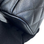 Chanel Chain Shoulder Bag Quilted CC Logo Vanity Caviar Leather Black — view 7