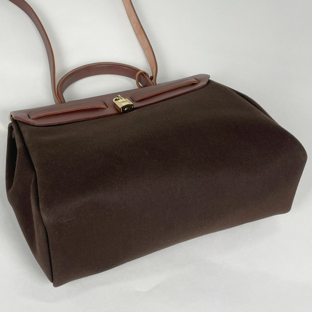 Hermes Herbag PM Handbag 2-Way Toile Officier Havana — view 2