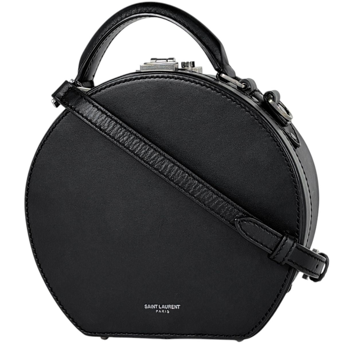Saint Laurent Mika Box Handbag 2-Way Leather Black