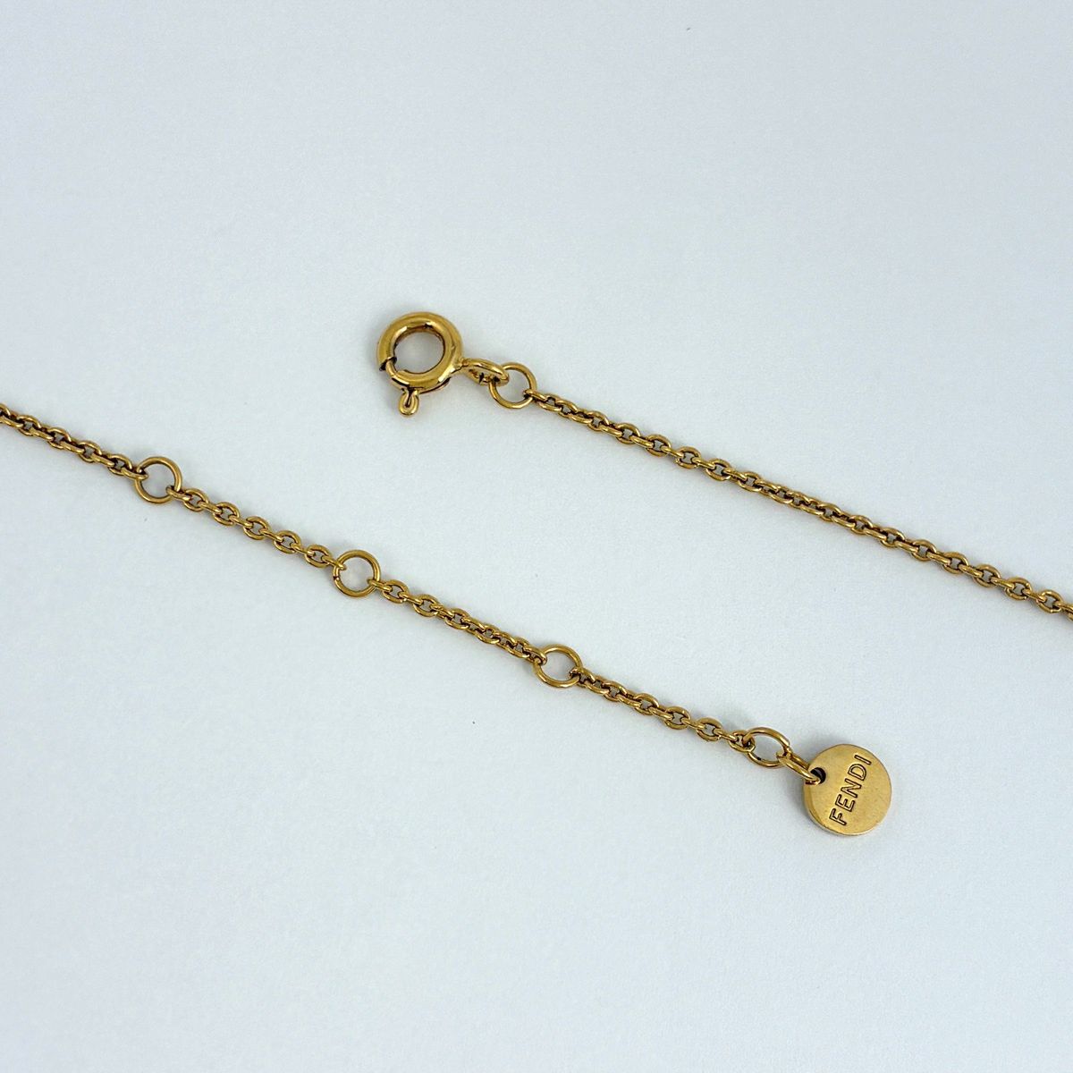 Fendi Necklace Round Rhinestone Gold — view 3
