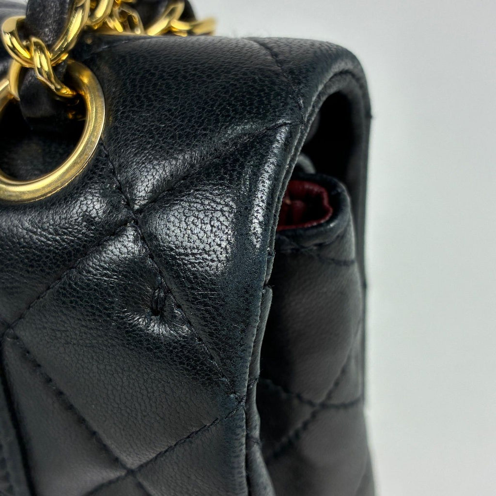 Chanel Quilted Shoulder Bag CC Logo Double Flap Leather Black — view 5