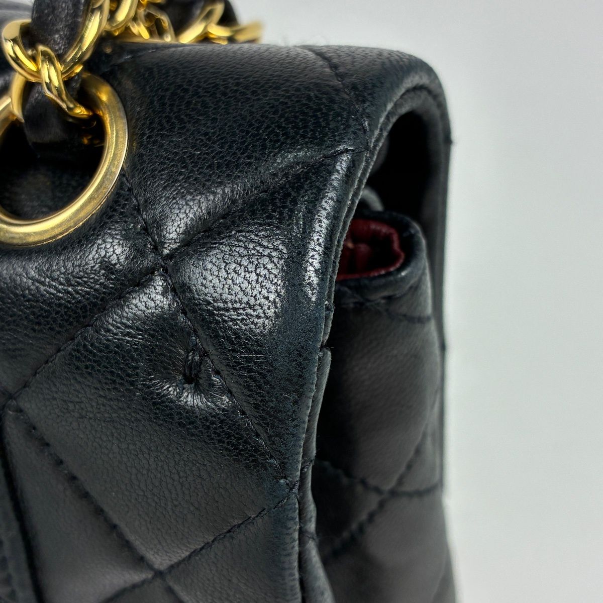 Chanel Quilted Shoulder Bag CC Logo Double Flap Leather Black — view 5