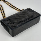 Chanel Quilted Shoulder Bag CC Logo Double Flap Leather Black — view 2