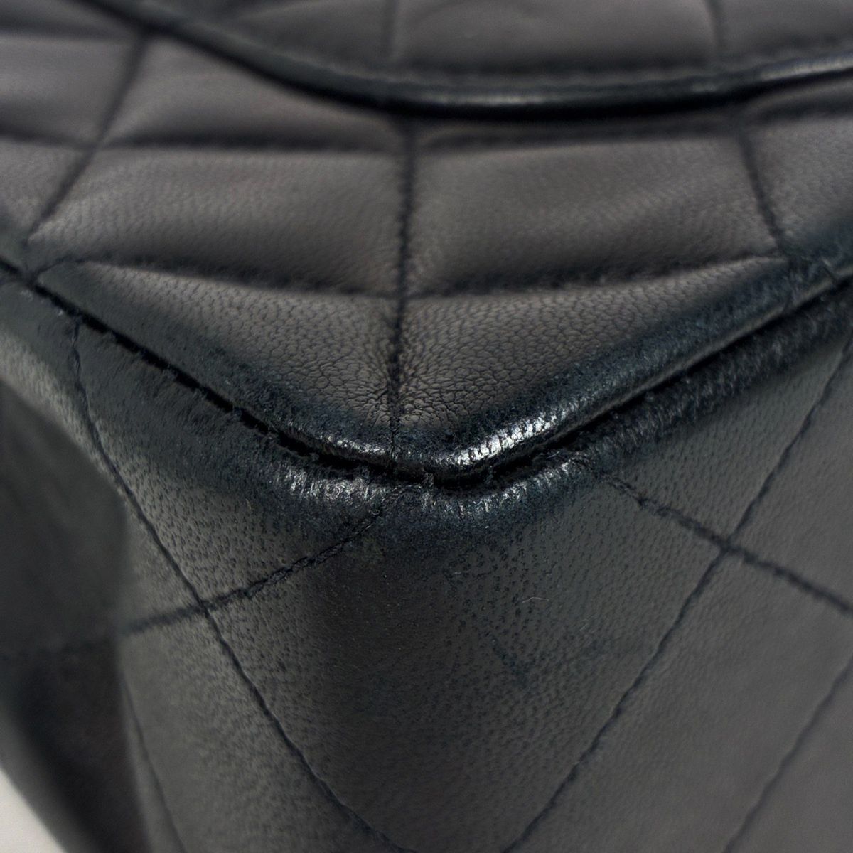 Chanel Quilted Shoulder Bag CC Logo Double Flap Leather Black — view 3
