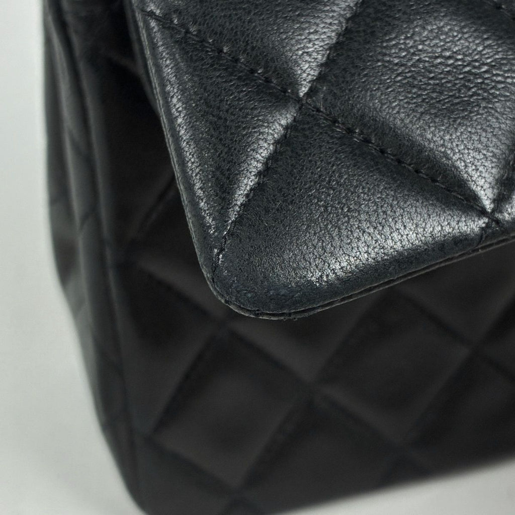 Chanel Quilted Shoulder Bag CC Logo Double Flap Leather Black — view 6