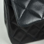 Chanel Quilted Shoulder Bag CC Logo Double Flap Leather Black — view 6
