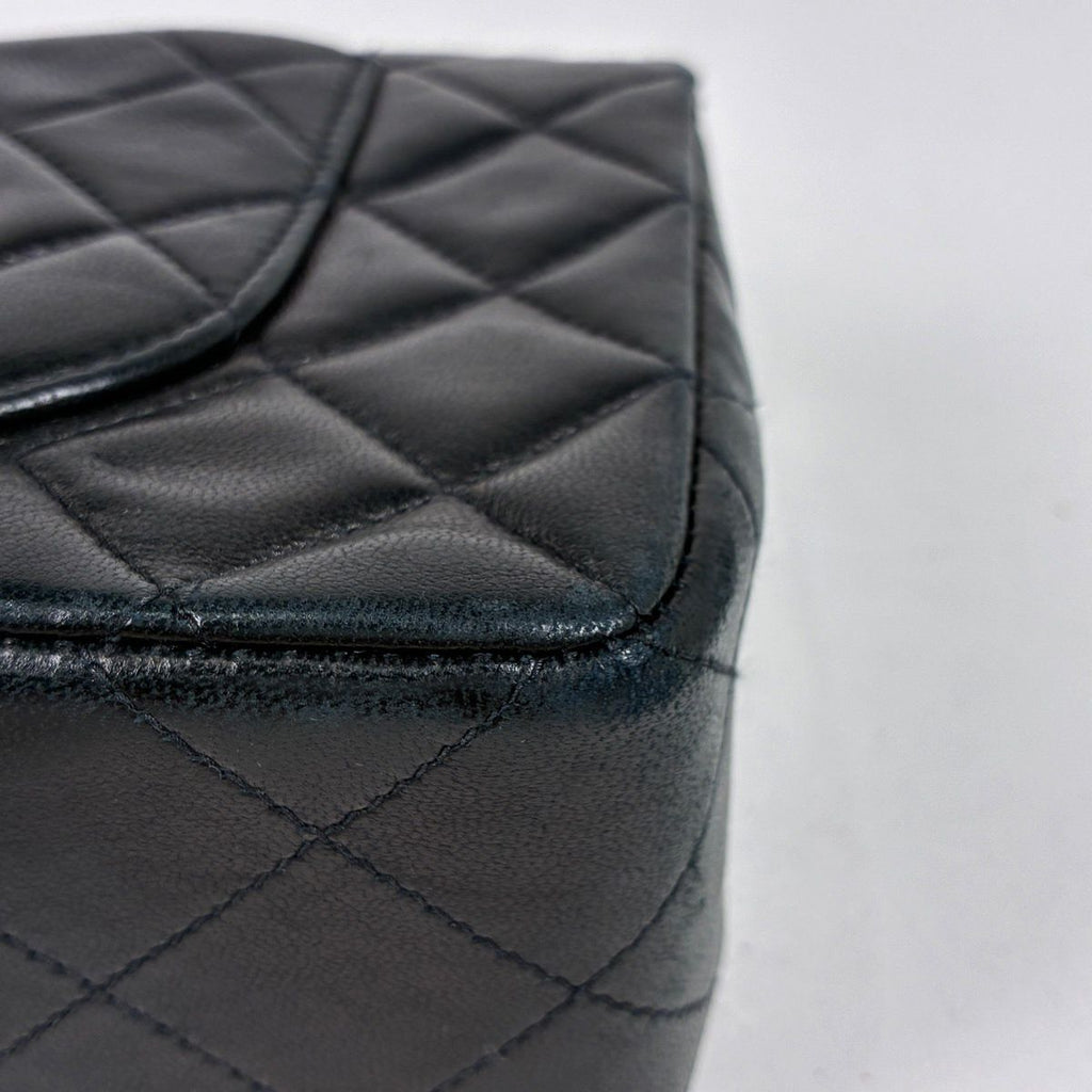 Chanel Quilted Shoulder Bag CC Logo Double Flap Leather Black — view 4