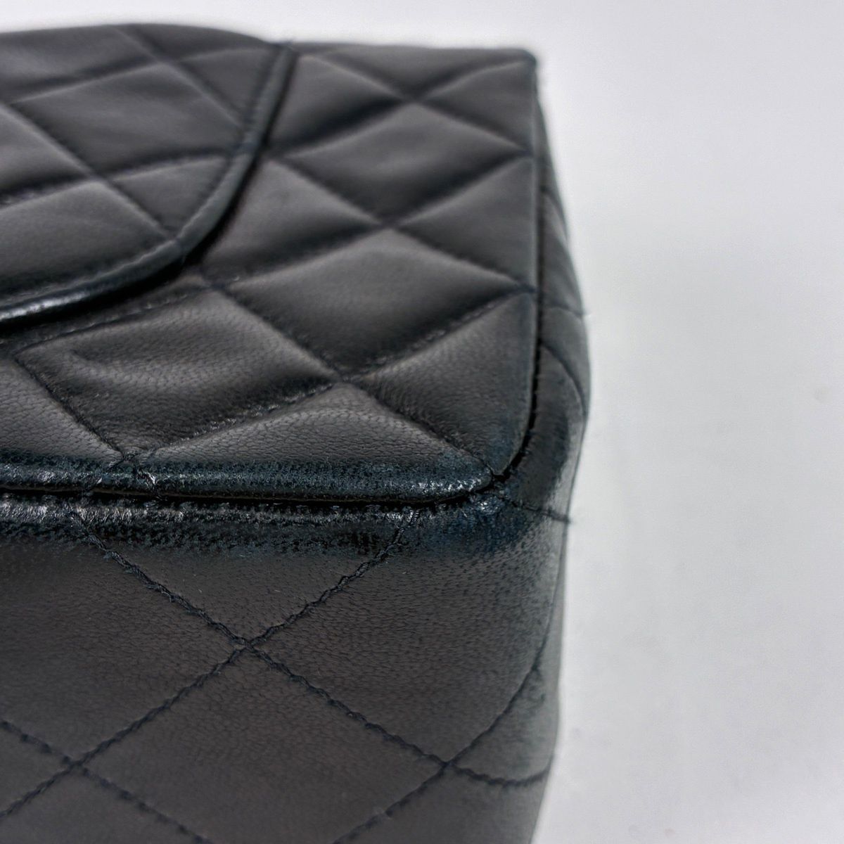 Chanel Quilted Shoulder Bag CC Logo Double Flap Leather Black — view 4