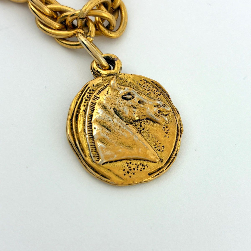 Chanel Necklace CC Logo Coin Gold Plated — view 4