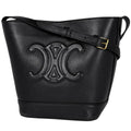 Celine Small Bucket Cuile Triomphe Shoulder Bag Leather Black