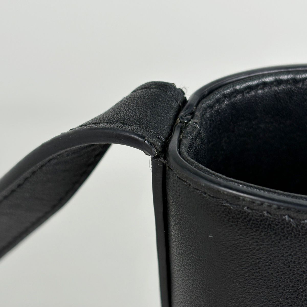 Celine Small Bucket Cuile Triomphe Shoulder Bag Leather Black — view 6
