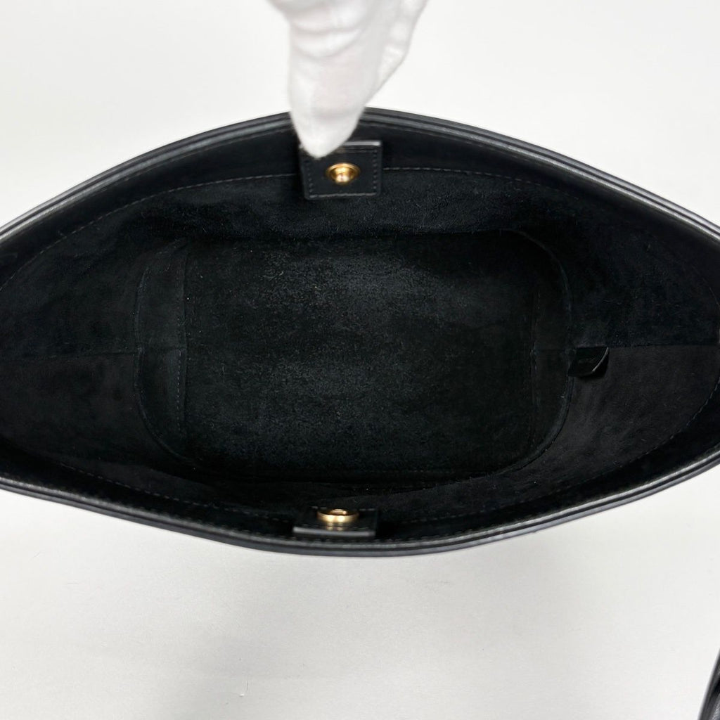 Celine Small Bucket Cuile Triomphe Shoulder Bag Leather Black — view 8