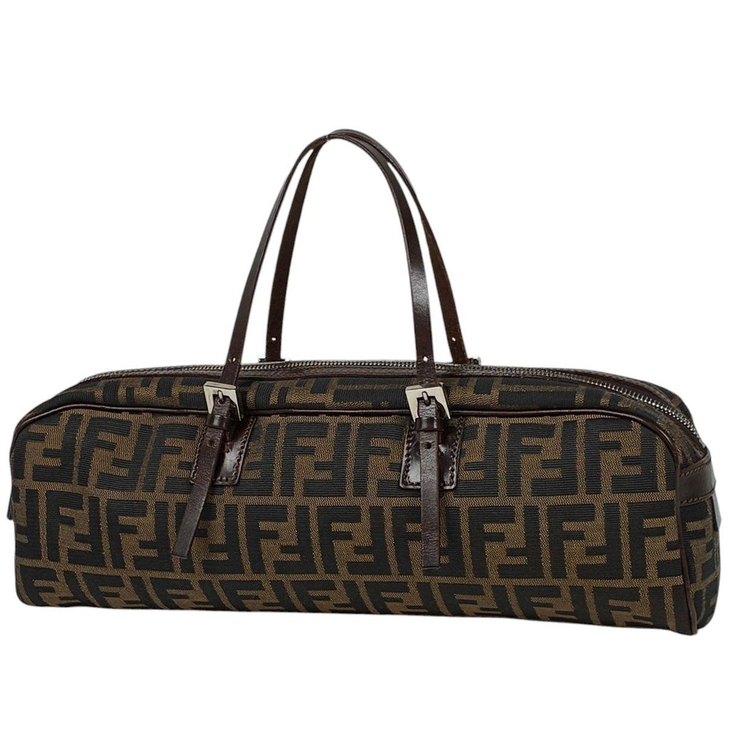Fendi Handbag Zucca Pattern Canvas Brown