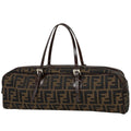 Fendi Handbag Zucca Pattern Canvas Brown