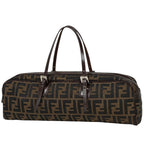 Fendi Handbag Zucca Pattern Canvas Brown
