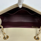 Chanel Shoulder Bag CC Filigree CC Logo Quilted Chain Caviar Leather Light Beige — view 9