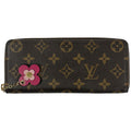 Louis Vuitton Portefeuille Clemence Wallet Zip Around Monogram Brown