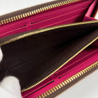 Louis Vuitton Portefeuille Clemence Wallet Zip Around Monogram Brown — view 7