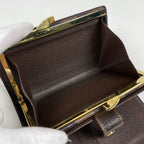 Louis Vuitton Porte-Monnaie Biet Viennois Bifold Wallet Kiss Lock Damier Brown — view 6