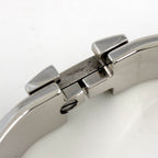 Hermes Click Bangle Enamel Bracelet Clic Clac Silver Plated Black — view 4