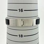 Hermes Click Bangle Enamel Bracelet Clic Clac Silver Plated Black — view 5
