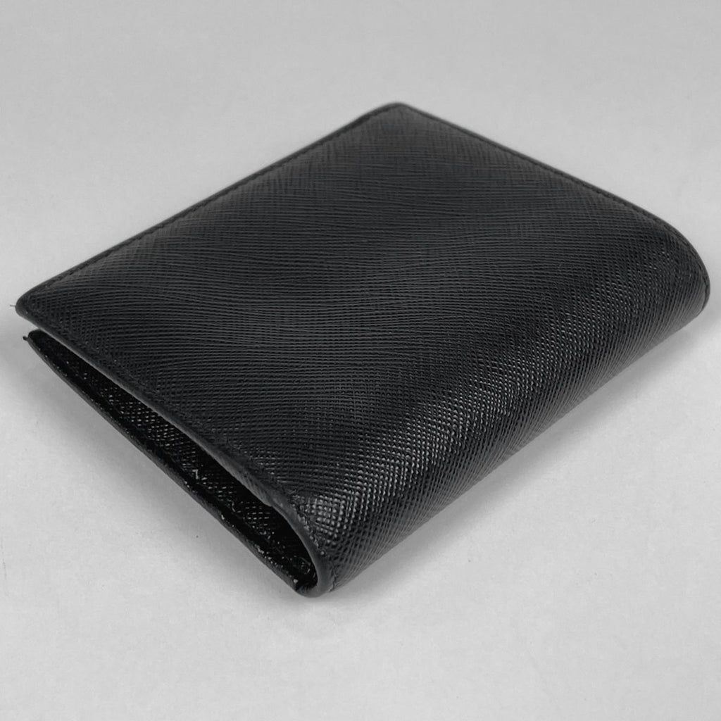 Prada Saffiano Triangle Wallet Bifold Leather Nero — view 2