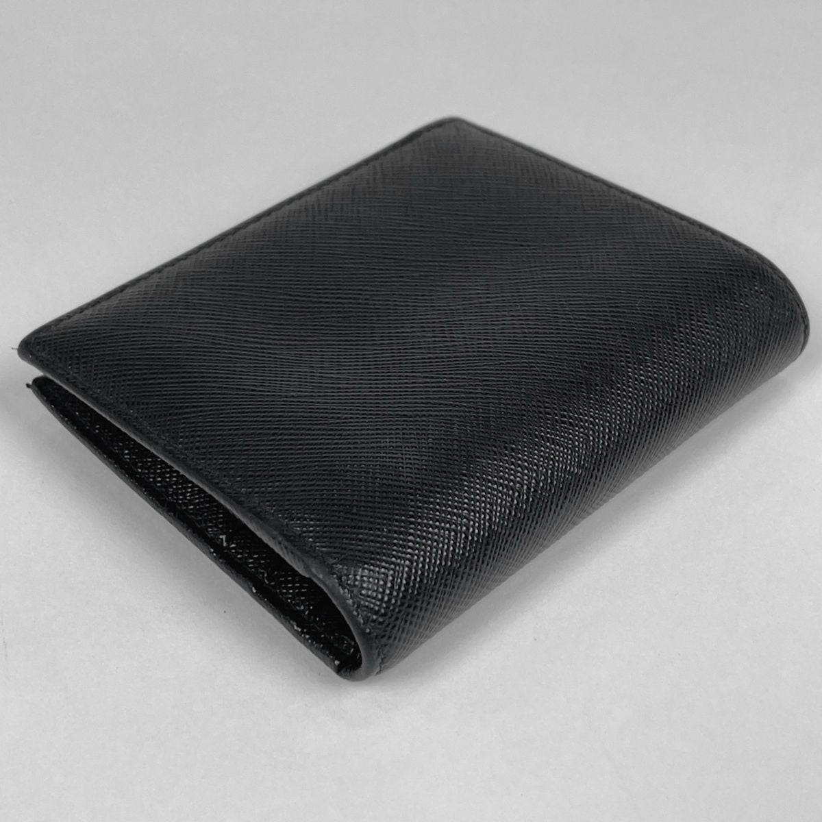 Prada Saffiano Triangle Wallet Bifold Leather Nero — view 2