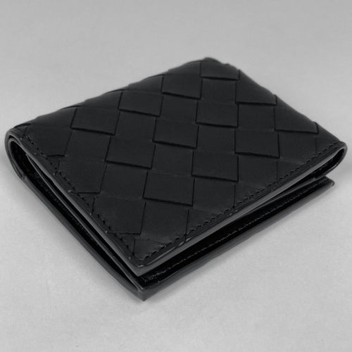 Bottega Veneta Bifold Wallet Intrecciato Leather Black — view 2