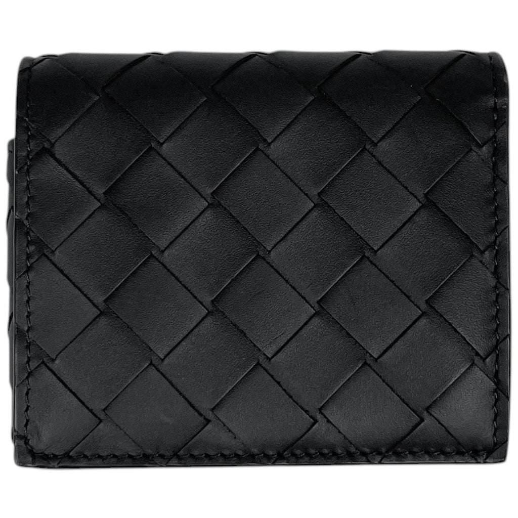 Bottega Veneta Bifold Wallet Intrecciato Leather Black