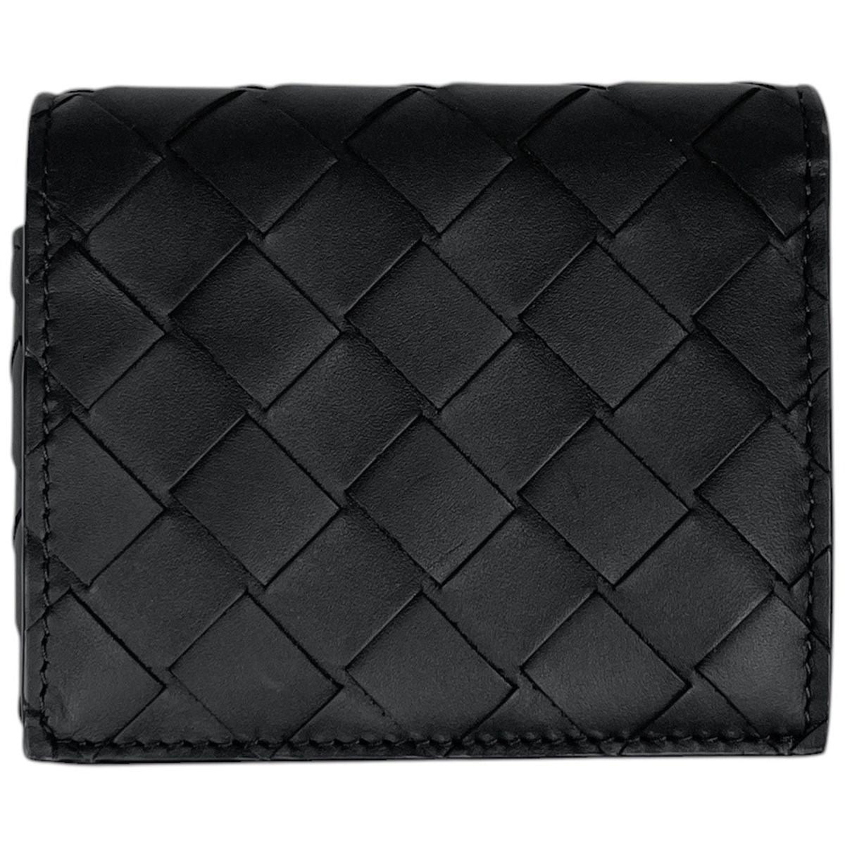 Bottega Veneta Bifold Wallet Intrecciato Leather Black