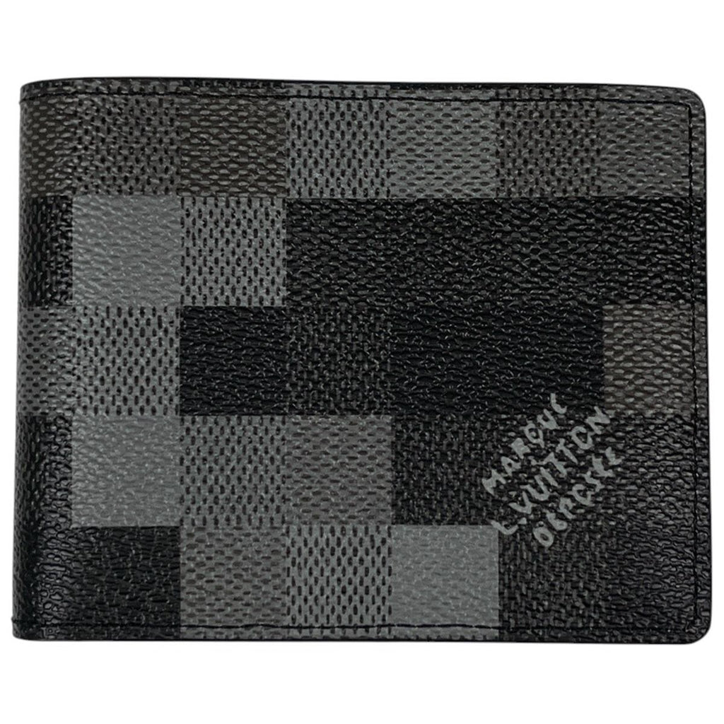 Louis Vuitton Portefeuille Calf Bifold Wallet Damoflage Leather Noir