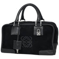 Loewe Handbag Amazona 28 Anagram Suede Black